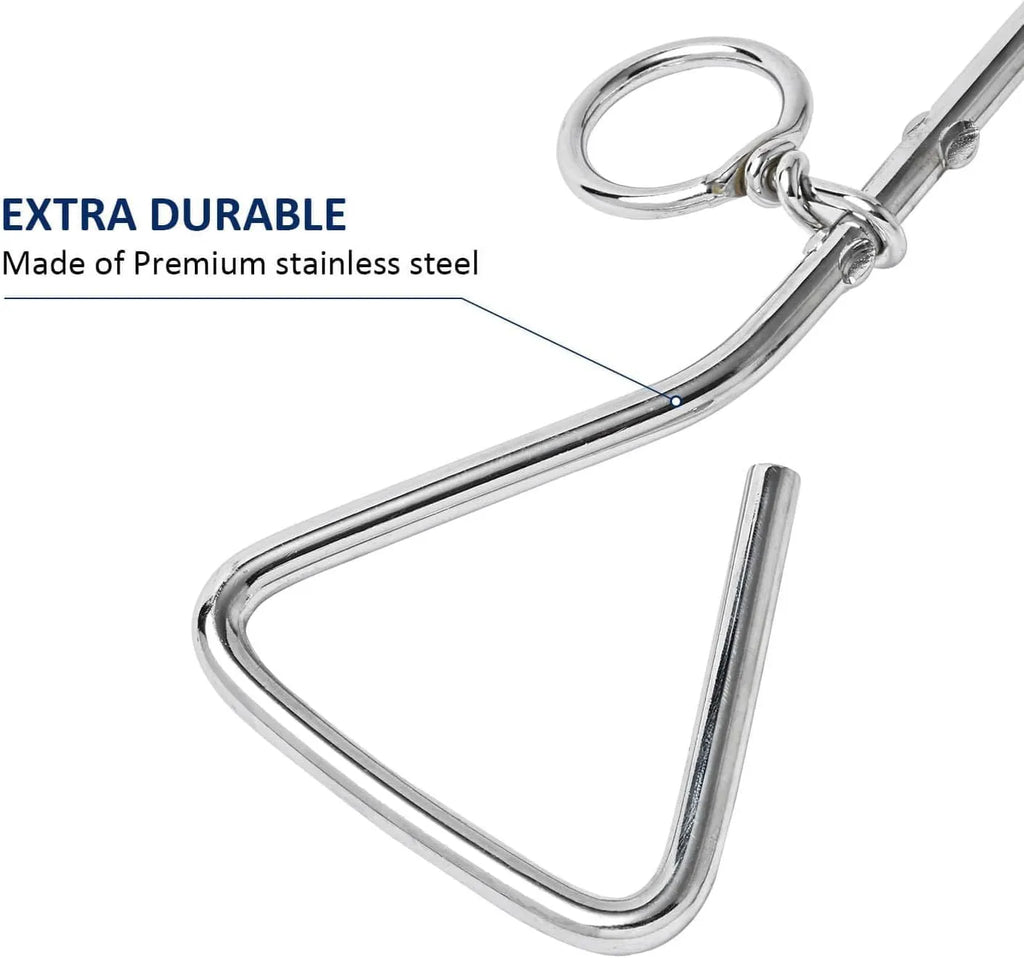 Heavy duty silver spiral dog tie out stake anchor for secure outdoor tethering