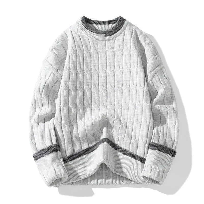 Men's loose fit two-piece modal acrylic sweater set in multiple colours for autumn winter sports wear