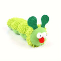 Green rechargeable electronic plush cat toy pillow measuring 24cm long