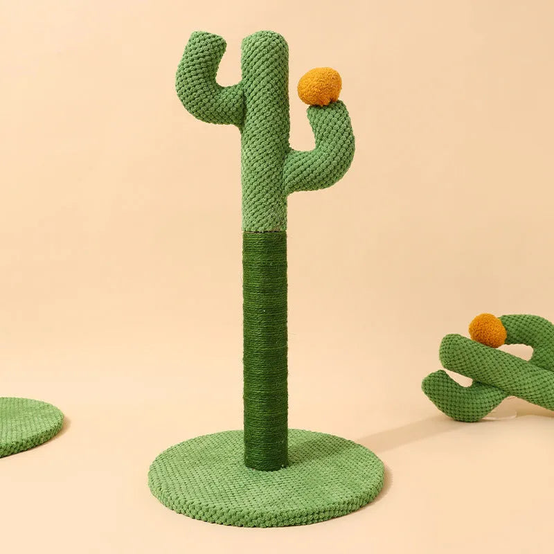 Masson cactus design cat scratch board and climbing post with cotton thread scratching surface.