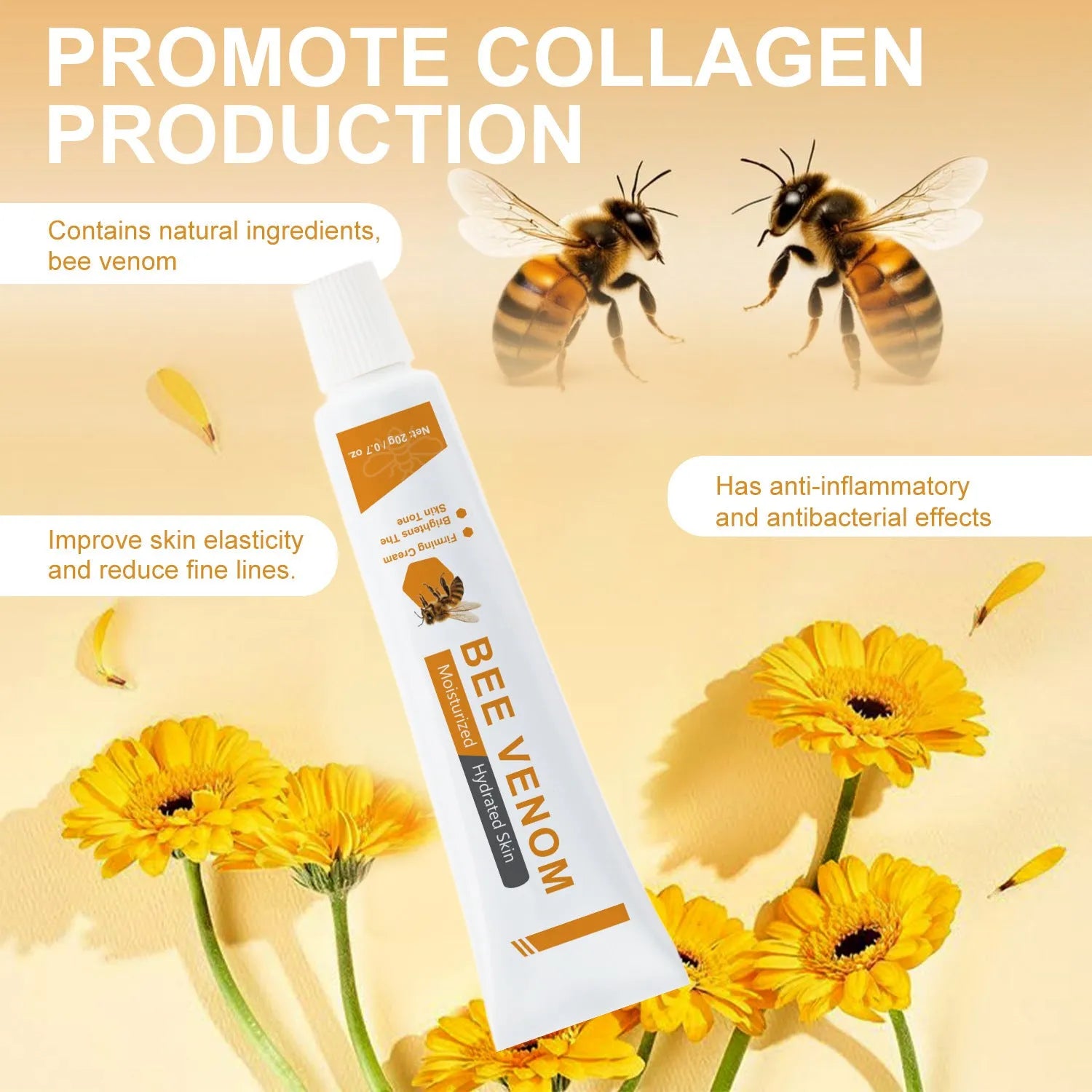 BEE Facial Neck Cream 20g skincare product with bee-themed packaging