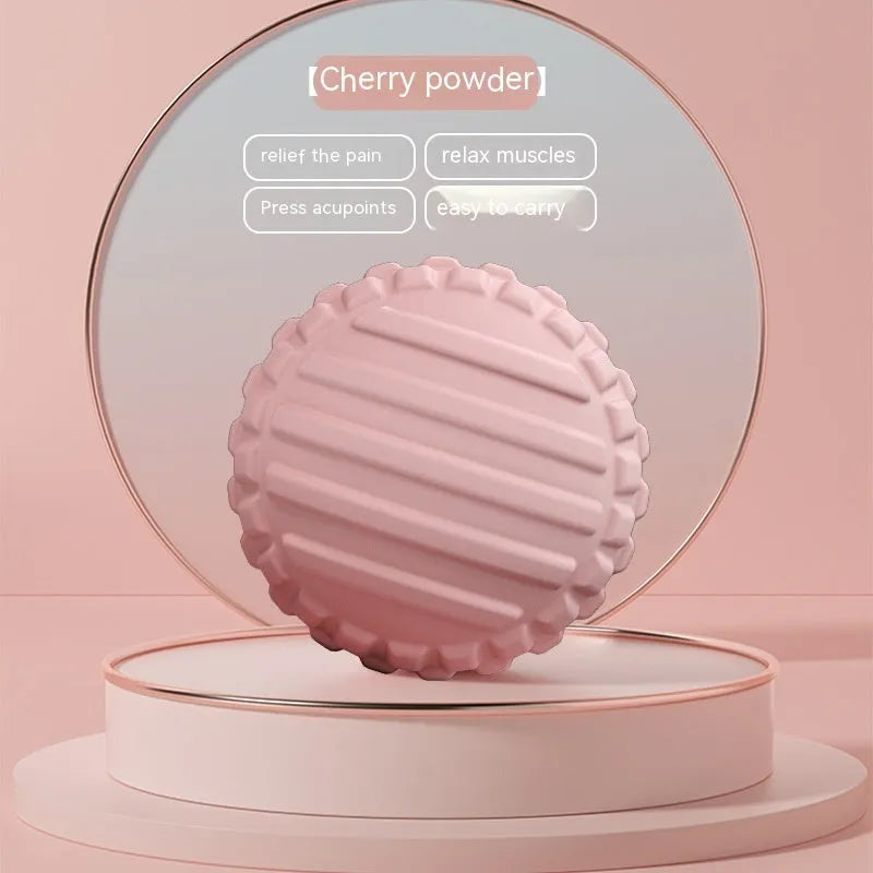 6cm TPR foot massage ball in pink, blue, green, and purple colours for yoga and fitness recovery