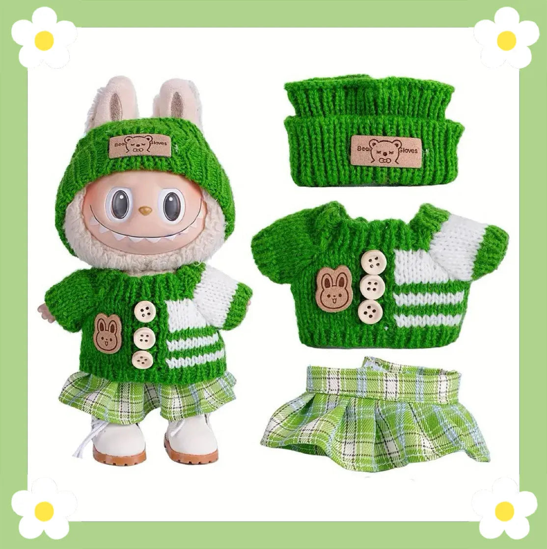 Doll casual dress suit in cloth material, purple sweater colour, with net pocket packaging, for teenager dolls aged 7-14 years