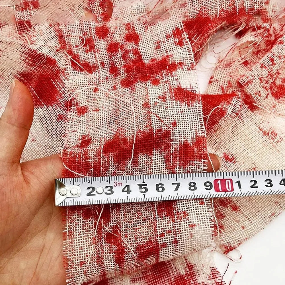 Halloween bloody cloth colour bandage gauze roll with 8cm width polyester fabric