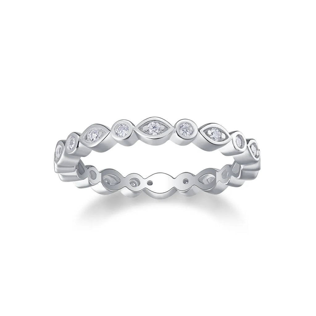 Starry Sky moissanite wedding ring set in S925 silver with platinum plating, gift box packaging, size 7