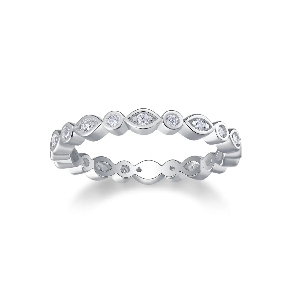 Starry Sky moissanite wedding ring set in S925 silver with platinum plating, gift box packaging, size 7