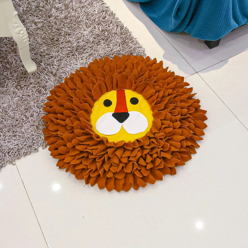 Brown layered sniffing pad for dogs and cats measuring 33cm with treat hiding pockets