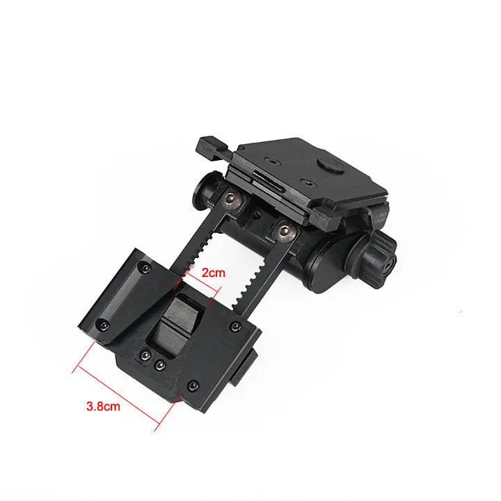 Metal alloy L4 G24 NVG helmet mount with OPS breakaway base in dark earth colour