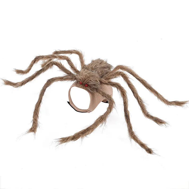 Halloween spider costume for a dog or cat in black and purple colours.