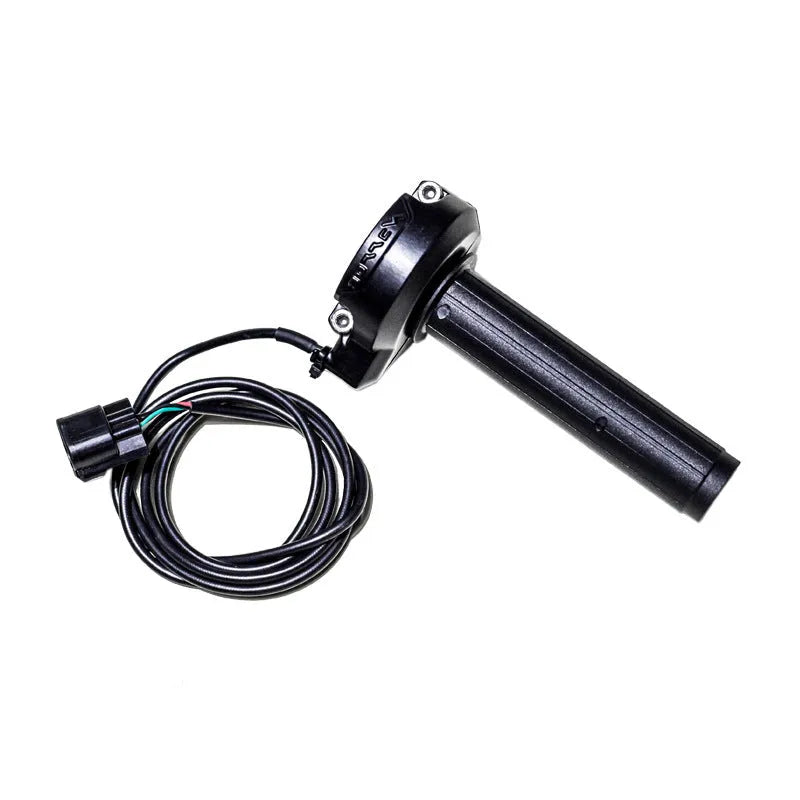 Black electronic throttle handle cable assembly with stainless steel construction for automotive applications