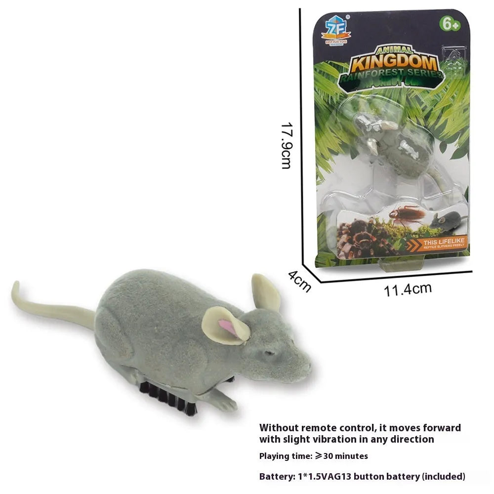Electric vibration brush pet toy with walking simulation in cockroach, tarantula, mouse or dragonfly design