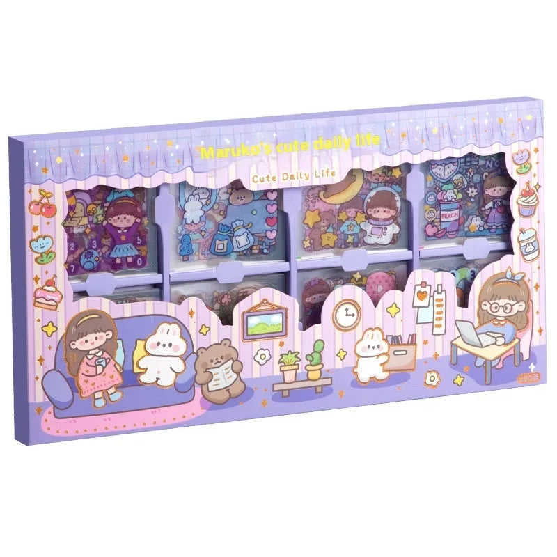 Children's decorative sticker collection showing five themed designs for craft projects