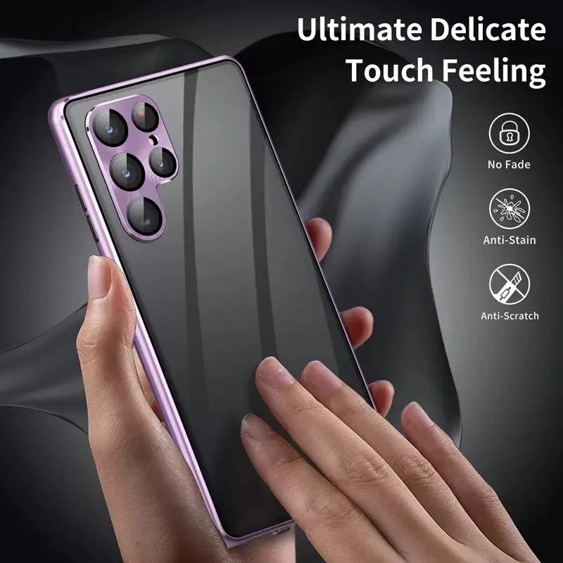Samsung S24 Ultra magnetic phone case with mirror in multiple colour options.