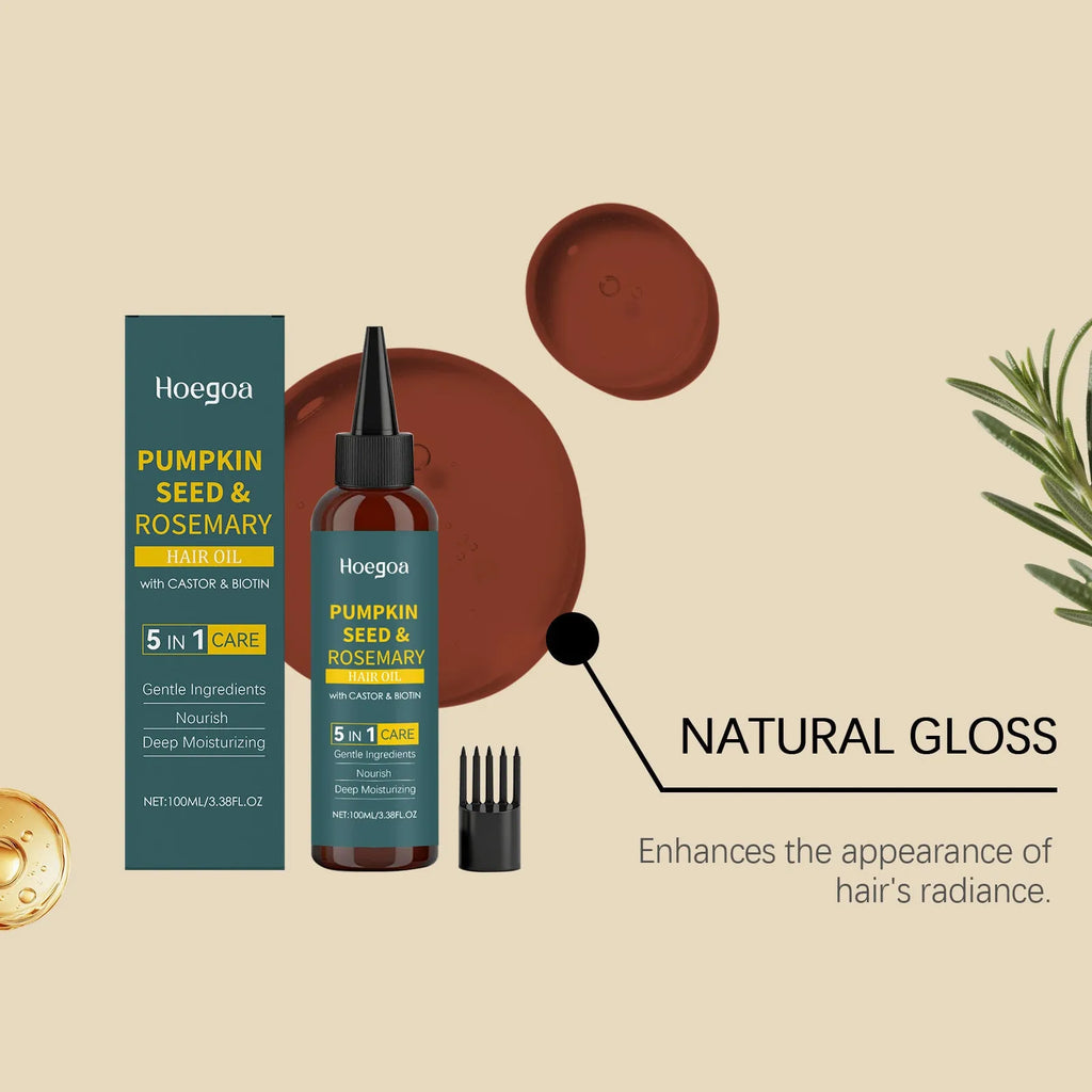 Rosemary hair essential oil 100ml bottle with pointed nozzle and massage comb set