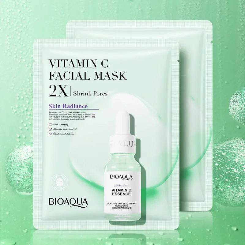 Single collagen hyaluronic acid facial sheet mask with 30g gel serum, shown on white background