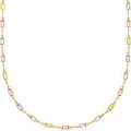 Ladies geometric glass pendant necklace on alloy chain with adjustable 41-50cm length