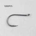 Bulk pack of barbed crooked mouth fishing hooks in alloy carbon steel for rock and sea fishing
