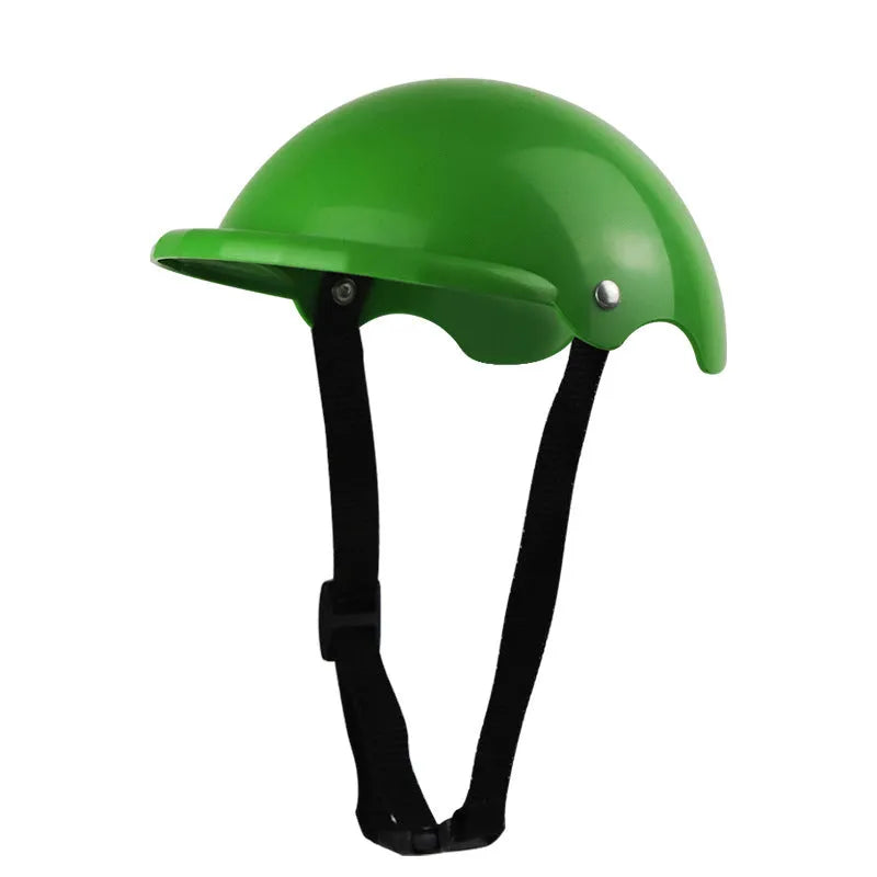 Small S size plastic pet helmet for motorbike safety in pink, black, yellow or green