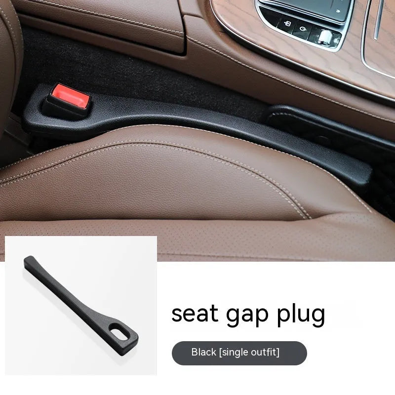 A pair of flexible polyurethane car seat gap strips in a choice of black, brown, red, or beige colours.