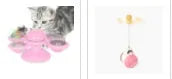 Cat rotating windmill toy with suction base and two transparent bins on blades