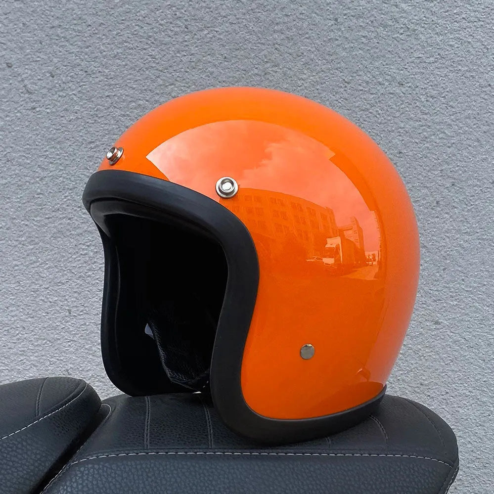 FRP retro half helmet for electric motorcycle commuting available in multiple colours and sizes