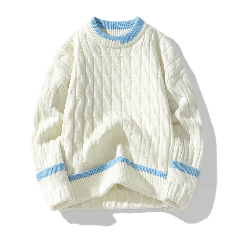Men's loose fit two-piece modal acrylic sweater set in multiple colours for autumn winter sports wear