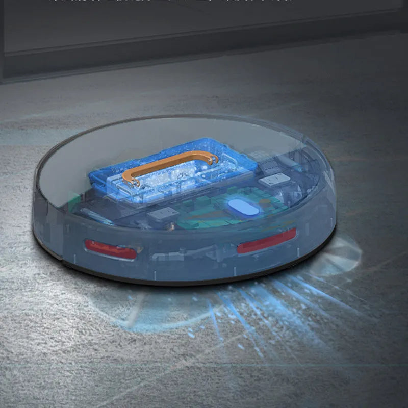 Automatic intelligent sweeping robot in black, 320x320x78mm, with 600ml dust capacity and brushless motor