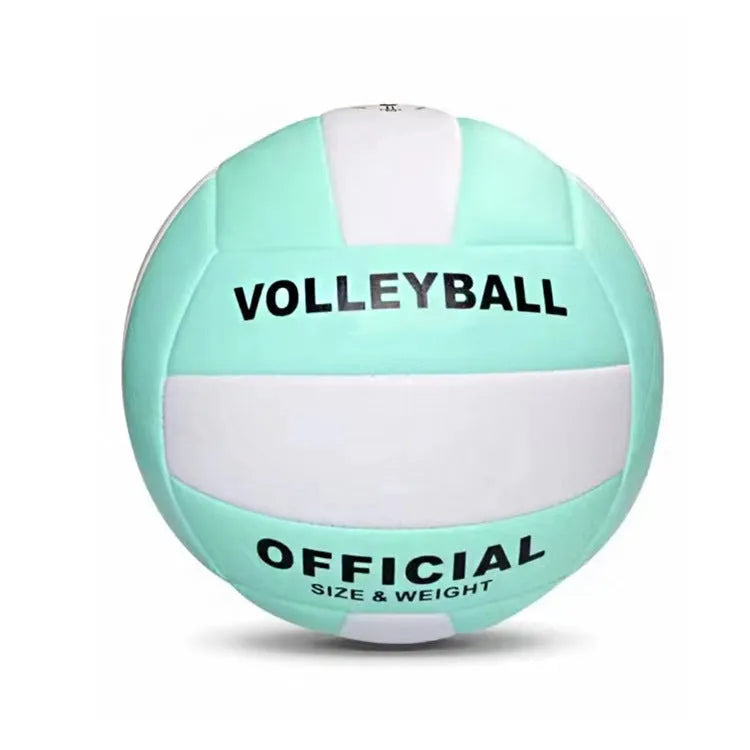 PVC No.5 volleyball in macaron green colour for beach volleyball training on sand