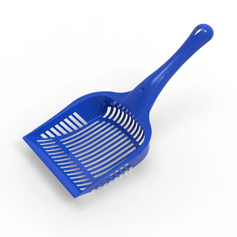 PP plastic cat litter scoop in red, yellow or blue colours showing small and medium size options