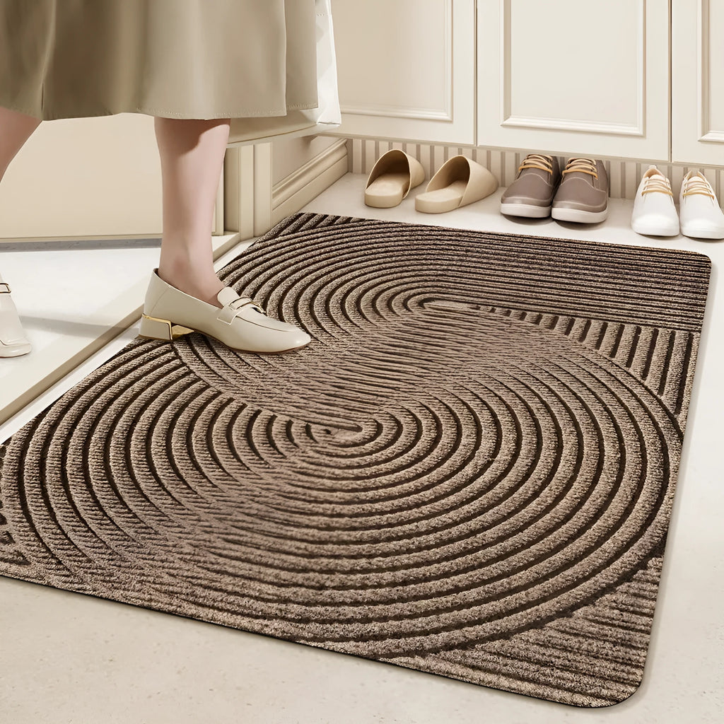 Diatom oil entrance mat with alien shape design in blue colour, measuring 60 by 90 centimetres