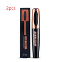 Black waterproof mascara tube with thick curling brush applicator