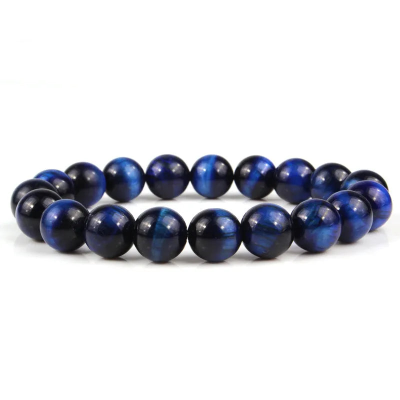Natural tigereye crystal bead bracelet with round beads in a choice of colours and sizes.