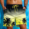 Men's ethnic style swimming trunks in polyester with loose board shorts design