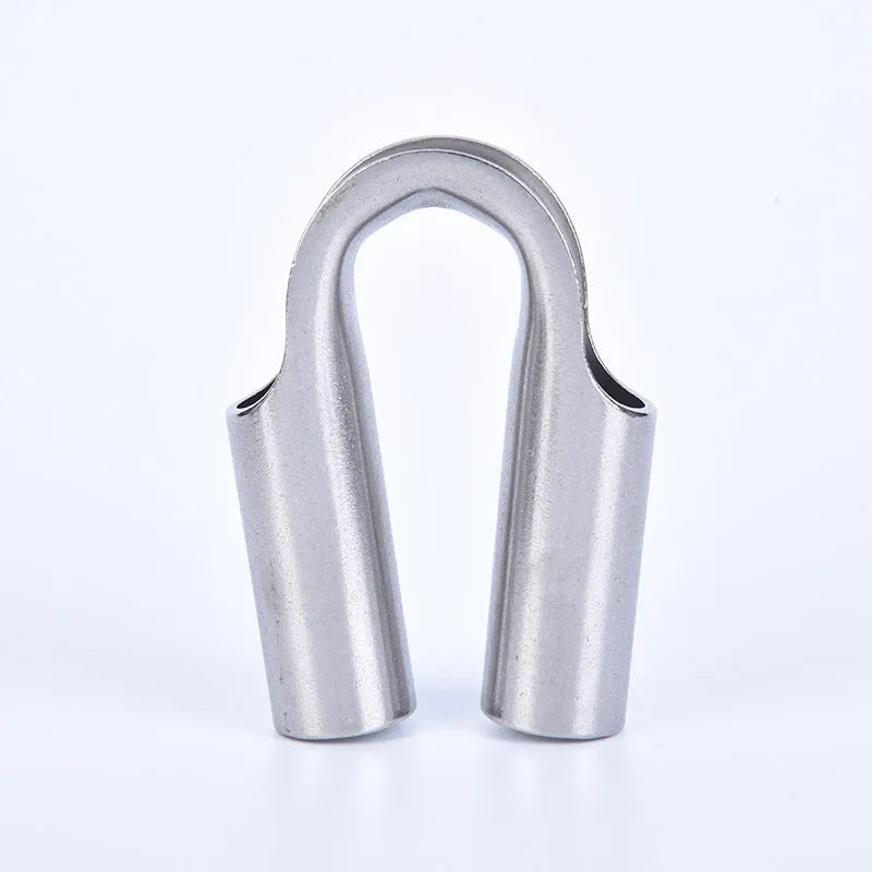 Stainless steel tubular chicken heart style round sleeve ring for mechanical fastening.