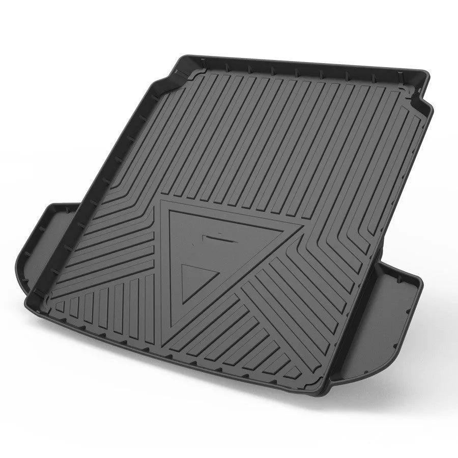 Black carbon fibre pattern TPE car trunk protection mat for specific vehicle models