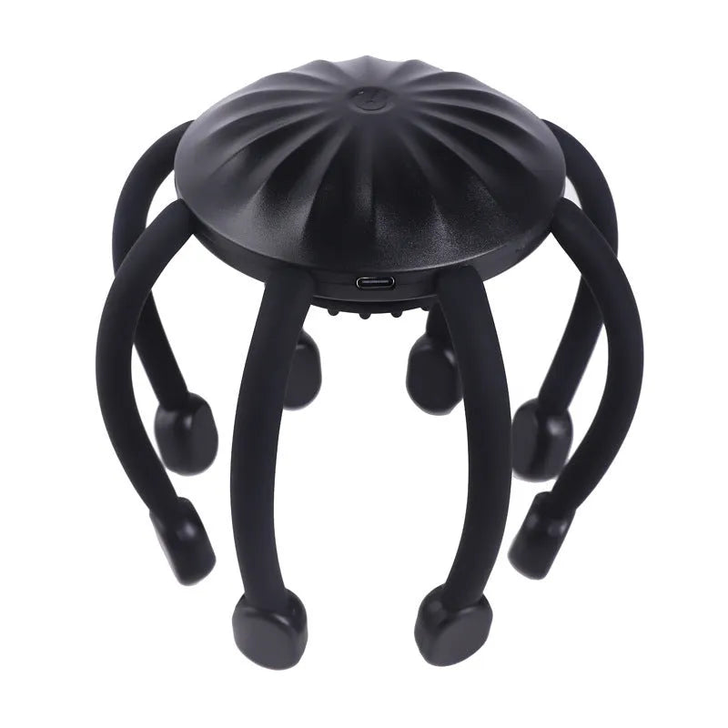 USB powered head massager with multiple claws for scalp vibration and relaxation