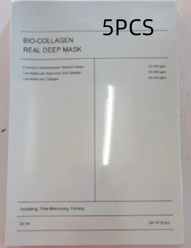 Collagen face mask box of 4 pieces, each 34g, for firming, hydrating and brightening skin