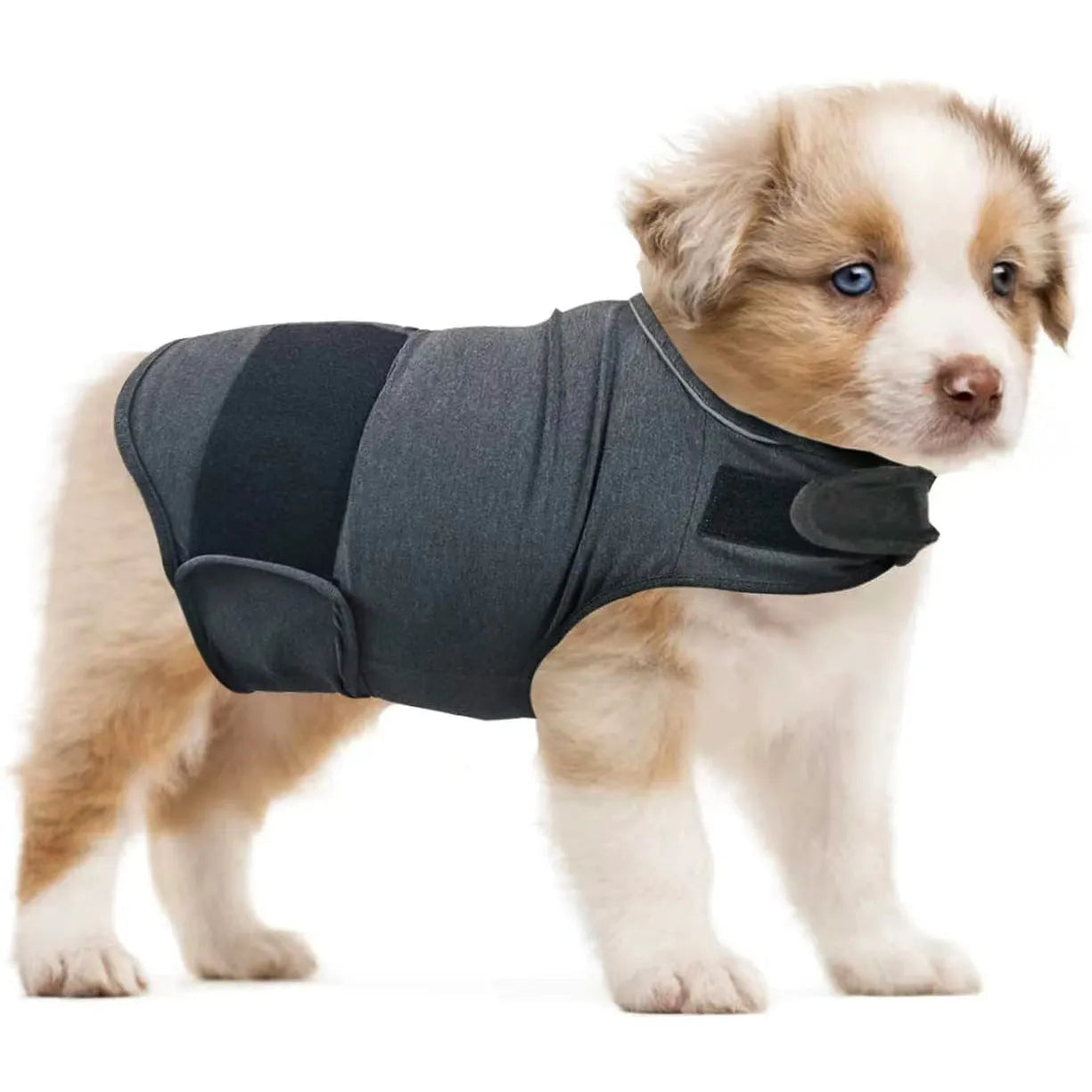 Brown brocade cotton dog tank top for separation anxiety relief with casual pet clothing design