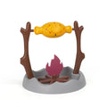 Barbecue-shaped tumbling cat feeder toy for interactive food dispensing play