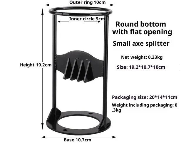 Manual wood splitting tool with high carbon steel blade, wall-mountable design, camping wood chopper in 41cm size