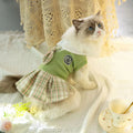 Polyester tartan princess skirt for dogs and cats in blue, green, pink colours