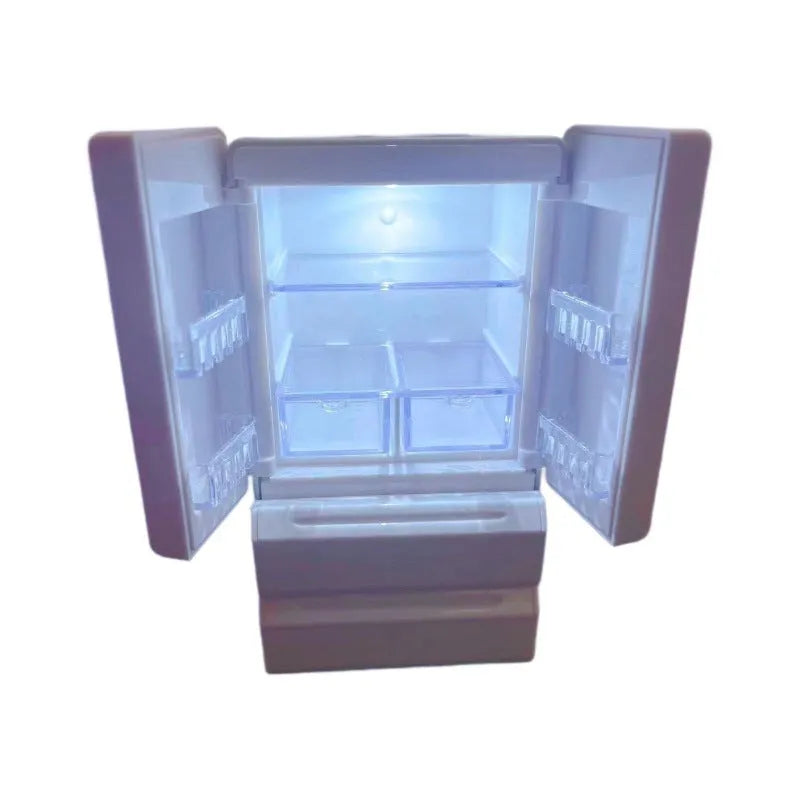 White plastic miniature candy toy model with light feature showing 11.4cm height