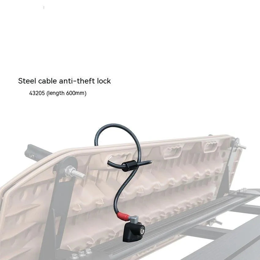 Roof platform steel cable lock with plastic sheathing in 1200mm and 600mm lengths for outdoor equipment security