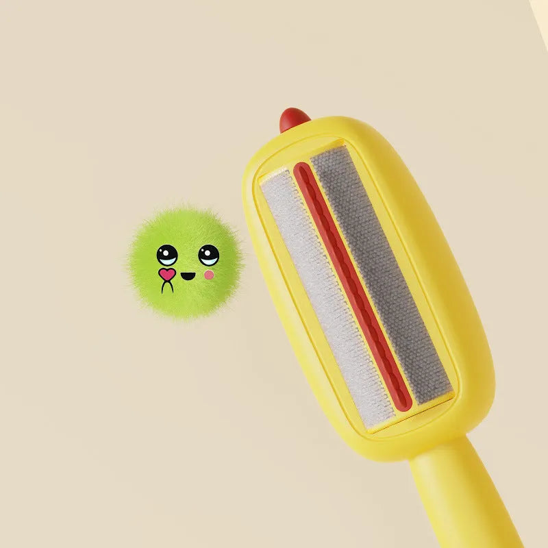Portable lint roller in four colours blue green white yellow for removing pet hair from clothes