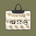 Inflatable PU leather laptop bag with hanging handle in panda pattern design for 15-inch laptops