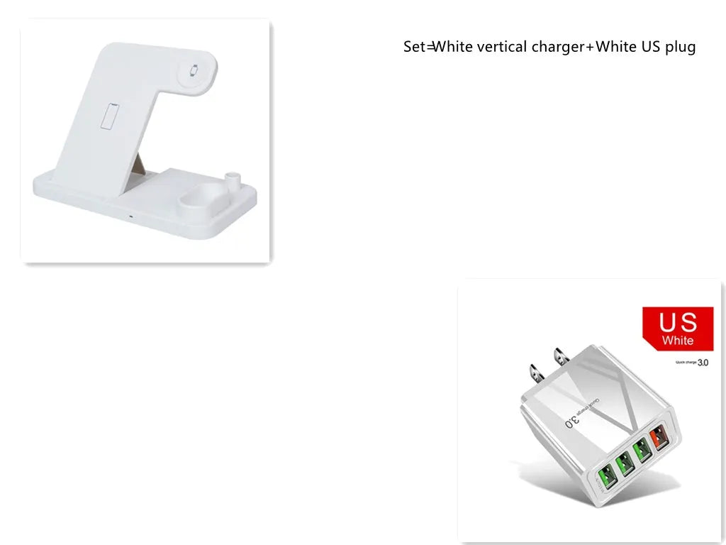 4-in-1 wireless charging station with adjustable magnetic phone stand, charging Apple Watch, AirPods and Apple Pencil simultaneously