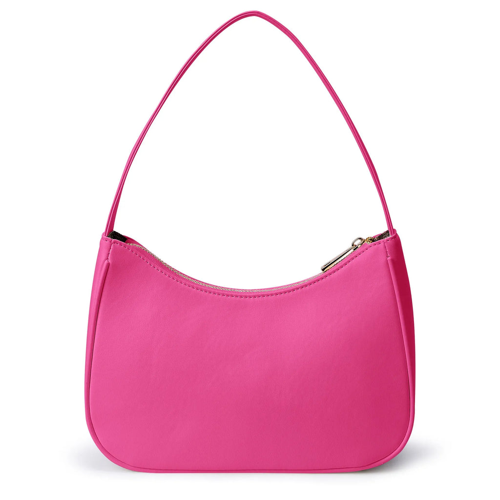 Retro waterproof shoulder bag in apricot colour made from PU material