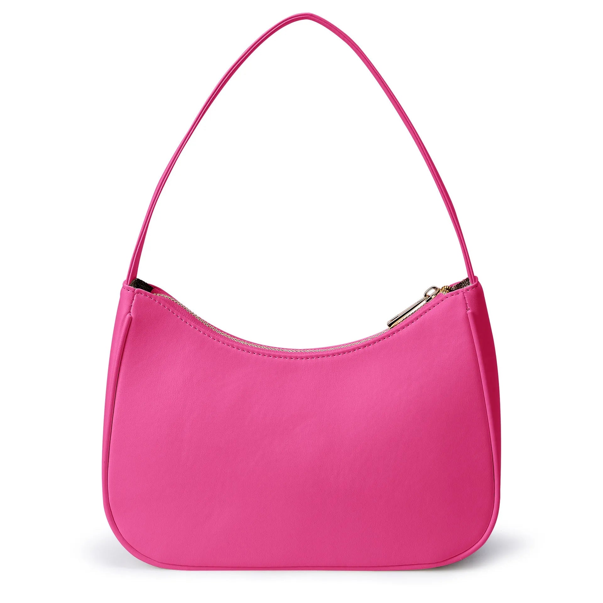 Retro waterproof shoulder bag in apricot colour made from PU material