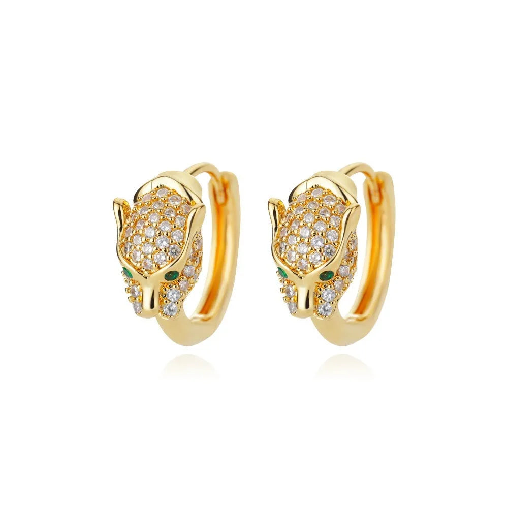 Women's geometric butterfly earrings with heart, bow and star shapes in copper with diamond finish