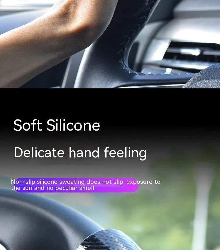 Black silicone steering wheel assist ball with metal bearing for single hand driving